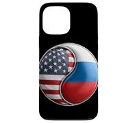 Bandiera Yin Yang americana e russa per espatriati Dual Heritage Custodia per iPhone 13 Pro Max