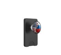 Bandiera Yin Yang americana e russa per espatriati Dual Heritage PopSockets PopWallet per MagSafe