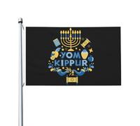 Bandiera Yom Kippur 3 x 5 piedi, striscione per esterni, decorazione per feste, arazzo da parete