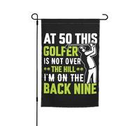Bandieradacortile At 50 This Golfer Is Not Over The Hill I'M On The Back Nine Con 2 Occhielli Outdoorbandiera Resistente Alle Intemperie Striscione Da Giardino Per Parete Letto 12X18 Inch