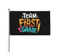 Bandieradacortile First Grade Teacher Student Class Appendere Bandiera Decorativa Robuste Decorazioni Da Giardino Per Attività Vacanza Parete 3X5 Ft