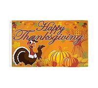 Bandieradacortile Happy Thanksgiving Turkish Doppia Faccia Striscione Con 2 Occhielli Decorazioni Da Giardino Per Strada Letto Piantone 3X5 Ft