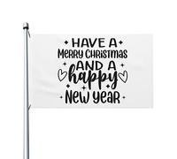 Bandieradacortile Have A Merry Christmas And A Happy New Year Robuste Bandiera Da Giardino Resistente Alle Intemperie Bandiere Giardino Per Decorazioni Parete Fattoria 3X5 Ft