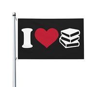Bandieradacortile I Love Books Con 2 Occhielli Bandiera Verticale Appendere Segnali Da Giardino Per Cortile Prato Estate 3X5 Ft