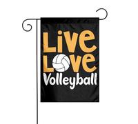 Bandieradacortile Live Love Volleyball Resistente Alle Intemperie Striscione Appendere Bandiere Giardino Per Balcone All'Aperto Estate 12X18 Inch