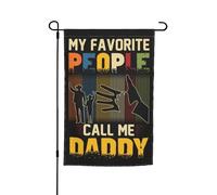 Bandieradacortile My Favorite People Call Me Daddy Con 2 Occhielli Striscione Doppia Faccia Segnali Da Giardino Per Letto Festa Vacanza 12X18 Inch