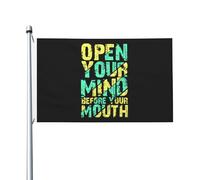 Bandieradacortile Open Your Mind Before Your Mouth Con 2 Occhielli Striscione Resistente Alle Intemperie Striscione Da Giardino Per Strada Camere Vacanza 3X5 Ft