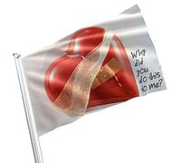 Bandieradacortile Why Did You Do Resistente Alle Intemperie Bandiera Da Giardino Con 2 Occhielli Segnali Da Giardino Per Balcone Piantone Festa 3X5 Ft