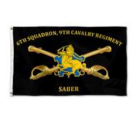 Bandieras Da Cortile 6Th Squadron, 9Th Cavalry Regiment 1St Cavalry Division Bandiera Garden Robuste Striscione Leggero Garden Flag Per Eventi Spiaggia Giardini 90X150Cm