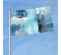 Bandieras Da Cortile Abstract Modern Blue Gray Painting Bandiera Di Benvenuto Alta Qualità Bandiera Garden Tutte Le Stagioni Striscione Per Veranda Esterni Spiaggia 90X150 CM
