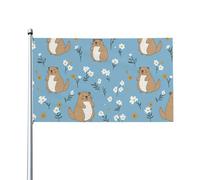 Bandieras Da Cortile Adorable Groundhog And Spring Flower Divertente Bandieras Durevole Bandiera Garden Decorativo Striscione Per Prato Spiaggia Veranda 90X150 CM