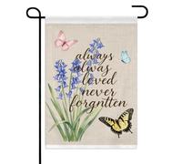 Bandieras Da Cortile Always Loved Never Forgotten Bluebells Butterfly Bandiera Di Benvenuto Tutte Le Stagioni Garden Flag Decorativo Bandiera Garden Per Spiaggia Prato Patio 30X45Cm