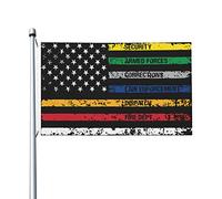Bandieras Da Cortile America With Colored Lines Security Armed Forces Corrections Lawenforcement Durevole Bandiera Di Benvenuto Decorativo Bandiera Garden Per Esterni Prato Veranda 90X150 Cm