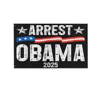 Bandieras Da Cortile Arrest Obama Striscione Durevole Divertente Bandieras Tutte Le Stagioni Garden Flag Per Patio Veranda Spiaggia 90X150 Cm