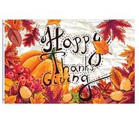 Bandieras Da Cortile Autumn Harvest Happy Thanksgiving With Pumpkin Striscione Alta Qualità Divertente Bandieras Per Prato Esterni Spiaggia 90X150 CM