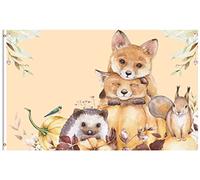 Bandieras Da Cortile Autumn Harvest Pumpkin Cute Animals Fox Squirrel Hedgehog Birds Fall Leaves Bandiera Garden Bandiera Di Benvenuto Durevole Per Patio Veranda 90X150 Cm