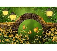 Bandieras Da Cortile Beautiful Fairy Tale Scene With Butterflies And Yellow Flowers Striscione Alta Qualità Garden Flag Per Prato Veranda Esterni 90X150 CM
