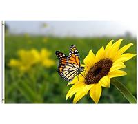 Bandieras Da Cortile Butterfly Monarch On Sunflower Nature Spring Summer Seasonal Garden Flag Bandiera Garden Tutte Le Stagioni Per Veranda Esterni 90X150 Cm