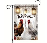 Bandieras Da Cortile Chicken Striscione Decorativo Divertente Bandieras Anniversario Bandiera Garden Per Prato Esterni Veranda 90X150Cm