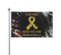 Bandieras Da Cortile Childhood Awareness Fight Gold Ribbon Bandiera Di Benvenuto Anniversario Striscione Durevole Garden Flag Per Spiaggia Veranda Prato 90X150 Cm