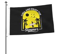 Bandieras Da Cortile Chill And Enjoy The Summer Bandiera Garden Durevole Bandiera Di Benvenuto Anniversario Garden Flag Per Prato Patio Esterni 90X150 CM