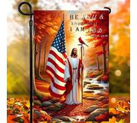 Bandieras Da Cortile Christianty Jesus And American Religious Patriotic Fall Autumn Thanksgiving Alta Qualità Bandiera Di Benvenuto Anniversario Bandiera Garden Per Esterni Prato M
