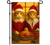 Bandieras Da Cortile Christmas Cats In Santa Hats With Turkeys Garden Flag Tutte Le Stagioni Striscione Anniversario Divertente Bandieras Per Patio Spiaggia Prato M