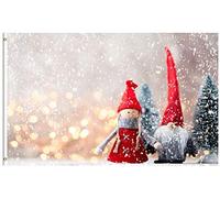 Bandieras Da Cortile Christmas Gnome With Santa Hat And Fir Tree In Snowy Winter Bandiera Garden Garden Flag Tutte Le Stagioni Per Veranda Prato 90X150 Cm