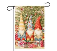 Bandieras Da Cortile Christmas Gnomes Candy Cane Christmas Tree Garden Flag Tutte Le Stagioni Bandiera Garden Decorativo Divertente Bandieras Per Spiaggia Patio Esterni M