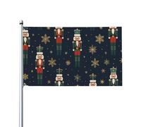 Bandieras Da Cortile Christmas Nutcracker And Snowflake Divertente Bandieras Tutte Le Stagioni Bandiera Garden Decorativo Garden Flag Per Esterni Spiaggia Prato 90X150 CM