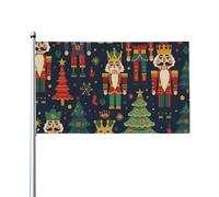 Bandieras Da Cortile Christmas Nutcracker And Tree Striscione Decorativo Bandiera Garden Tutte Le Stagioni Garden Flag Per Esterni Spiaggia Veranda 90X150 CM
