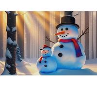 Bandieras Da Cortile Christmas Scenery Happy Snowman Illuminated By Rays Of Sun In Winter Divertente Bandieras Alta Qualità Striscione Per Patio Spiaggia Esterni 90X150 CM