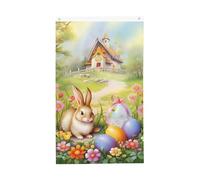 Bandieras Da Cortile Cute Easter Bunny Cartoon Rabbit Garden Flag Durevole Bandiera Di Benvenuto Tutte Le Stagioni Bandiera Garden Per Prato Esterni Spiaggia 90X150 Cm