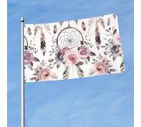 Bandieras Da Cortile Dream Catcher Boho Flower Bandiera Garden Durevole Garden Flag Anniversario Striscione Per Patio Spiaggia Esterni 90X150 CM