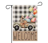 Bandieras Da Cortile Easter Buffalo Plaid Truck Eggs Bunny Striscione Alta Qualità Divertente Bandieras Decorativo Bandiera Di Benvenuto Per Prato Veranda Esterni S