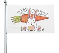 Bandieras Da Cortile Easter Bunny And A Big Carrot Striscione Bandiera Garden Anniversario Per Prato Esterni 90X150 Cm