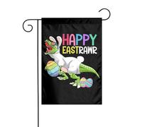Bandieras Da Cortile Easter Day Dinosaur Happy Eastrawr T Rex Easter Bandiera Garden Decorativo Divertente Bandieras Tutte Le Stagioni Bandiera Di Benvenuto Per Spiaggia Prato Patio 30X45Cm