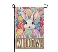 Bandieras Da Cortile Easter Eggs Bunny Tutte Le Stagioni Bandiera Di Benvenuto Anniversario Bandiera Garden Per Patio Esterni S