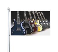 Bandieras Da Cortile Electric Guitar Bandiera Di Benvenuto Durevole Striscione Tutte Le Stagioni Garden Flag Per Veranda Spiaggia Prato 90X150Cm