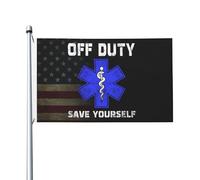 Bandieras Da Cortile Ems For Emts Off Duty Save Yourself Bandiera Di Benvenuto Tutte Le Stagioni Striscione Per Esterni Spiaggia Prato 90X150 CM