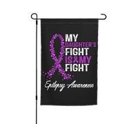 Bandieras Da Cortile Epilepsy Awareness My Daughter'S Fight Is My Fight Striscione Anniversario Bandiera Garden Durevole Garden Flag Per Veranda Spiaggia Patio S