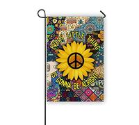 Bandieras Da Cortile Every Little Thing Is Gonna Be Alright Hippies Divertente Bandieras Durevole Bandiera Garden Tutte Le Stagioni Bandiera Di Benvenuto Per Patio Esterni Prato 30X45Cm