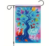 Bandieras Da Cortile Fall Ls In The With Colorfultree Fox And Squirrel Durevole Striscione Anniversario Divertente Bandieras Per Patio Prato M