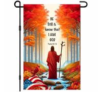 Bandieras Da Cortile Fall Religious Welcome Be Still And Know Decorativo Garden Flag Tutte Le Stagioni Striscione Per Patio Veranda M