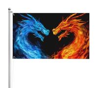 Bandieras Da Cortile Fiery Dragon Blue Red Garden Flag Anniversario Bandiera Garden Durevole Divertente Bandieras Per Patio Spiaggia Prato 90X150 Cm