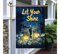 Bandieras Da Cortile Firefly Mason Jar Let Your Shine Night Glow Light Alta Qualità Bandiera Di Benvenuto Decorativo Bandiera Garden Per Esterni Veranda M