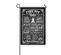 Bandieras Da Cortile Firepit Rules, Welcome To Firepit Bandiera Di Benvenuto Decorativo Garden Flag Alta Qualità Bandiera Garden Per Esterni Spiaggia Patio 30X45Cm