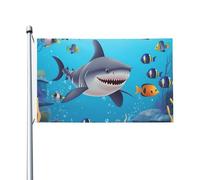 Bandieras Da Cortile Fish Theme Garden Flag Anniversario Striscione Decorativo Bandiera Garden Per Patio Veranda Prato 90X150Cm
