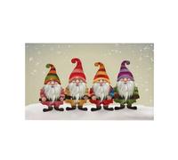 Bandieras Da Cortile Four Christmas Gnome Garden Flag Tutte Le Stagioni Divertente Bandieras Alta Qualità Striscione Per Prato Esterni Veranda 90X150 Cm