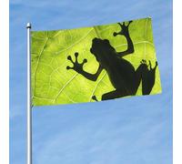 Bandieras Da Cortile Frog On The Summer Animal Divertente Bandieras Alta Qualità Bandiera Garden Durevole Bandiera Di Benvenuto Per Spiaggia Patio Esterni 90X150 CM
